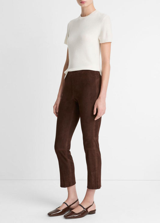 Suede Split-Hem Cropped Pant in Leggings | VINCE Women