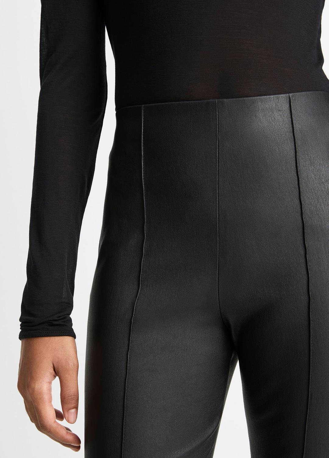 Stretch-Leather Crop Flare Pant in Trousers | VINCE Women