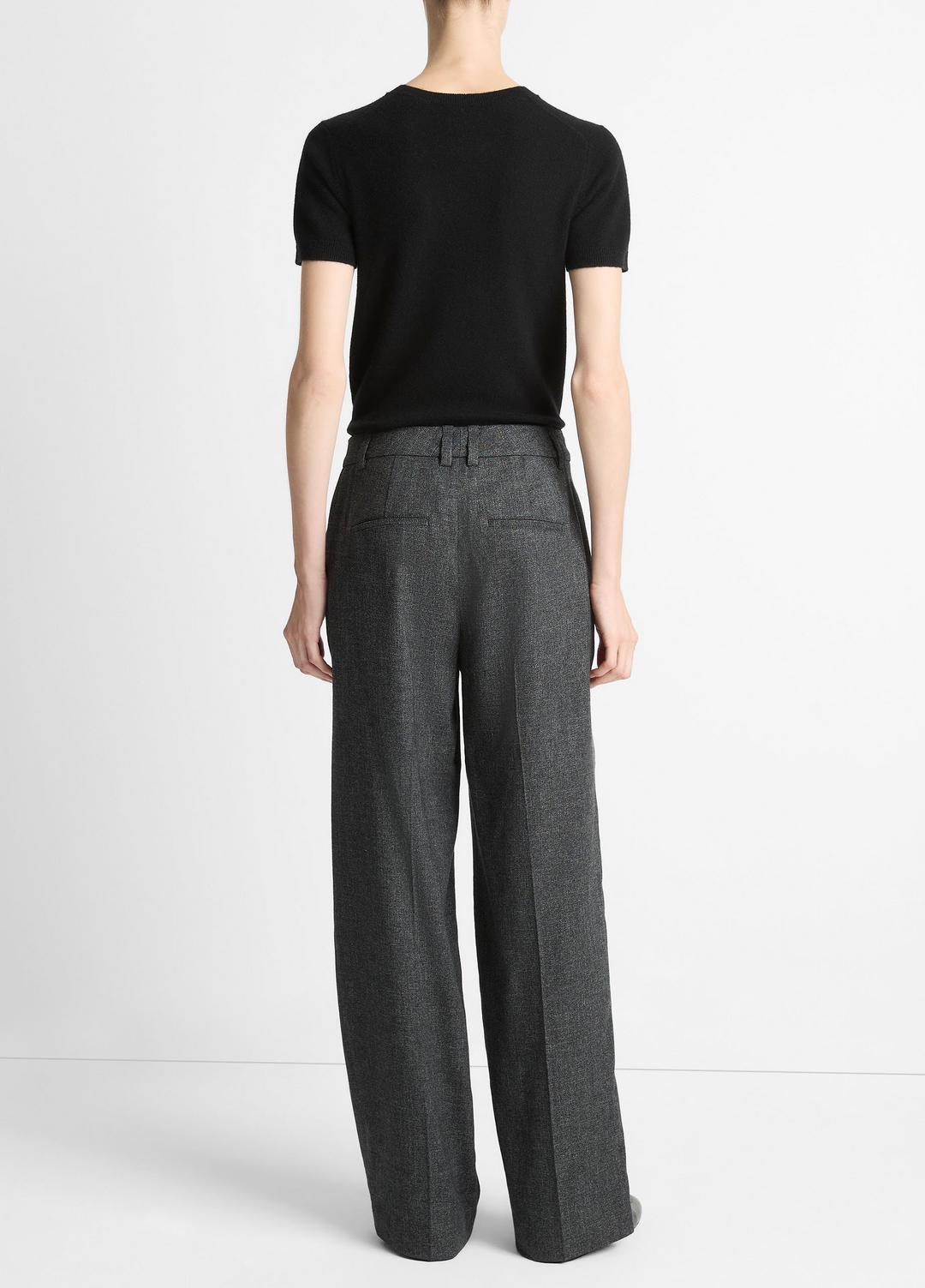Italian Jaspe Pintuck High-Waist Wide-Leg Pant in Wide Leg | VINCE Women