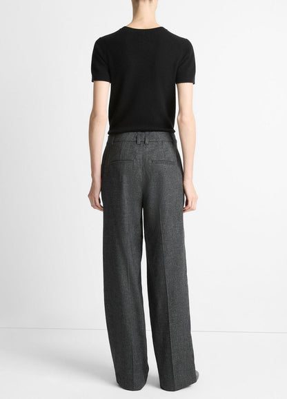 Italian Jaspe Pintuck High-Waist Wide-Leg Pant in Wide Leg | VINCE Women