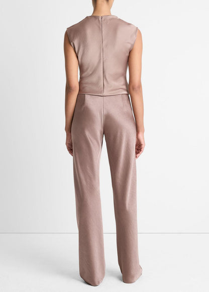 Colette High-Rise Fluid Satin Bias Pant in Trousers | VINCE Women