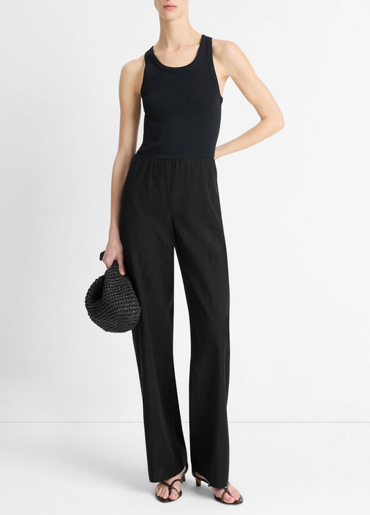 Cotton-Blend High-Waist Bias Pant in Trousers | VINCE Women