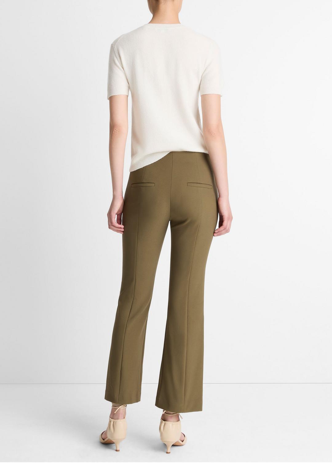 Niki Mid-Rise Pintuck Crop Flare Pant in Trousers | VINCE Women