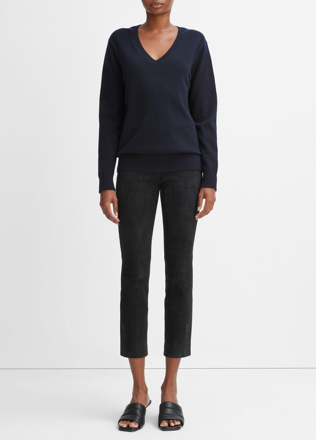 Stretch Suede Split Hem Crop Legging in Leggings | VINCE Women