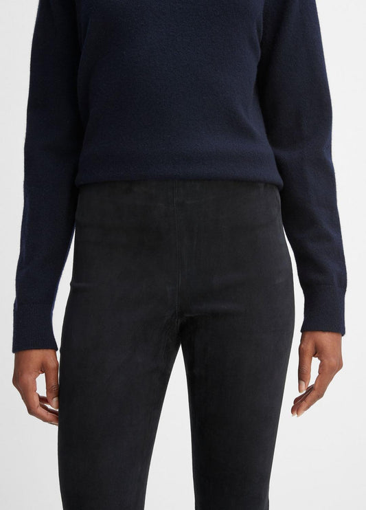 Stretch Suede Split Hem Crop Legging in Leggings | VINCE Women