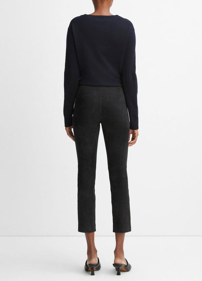 Stretch Suede Split Hem Crop Legging in Leggings | VINCE Women