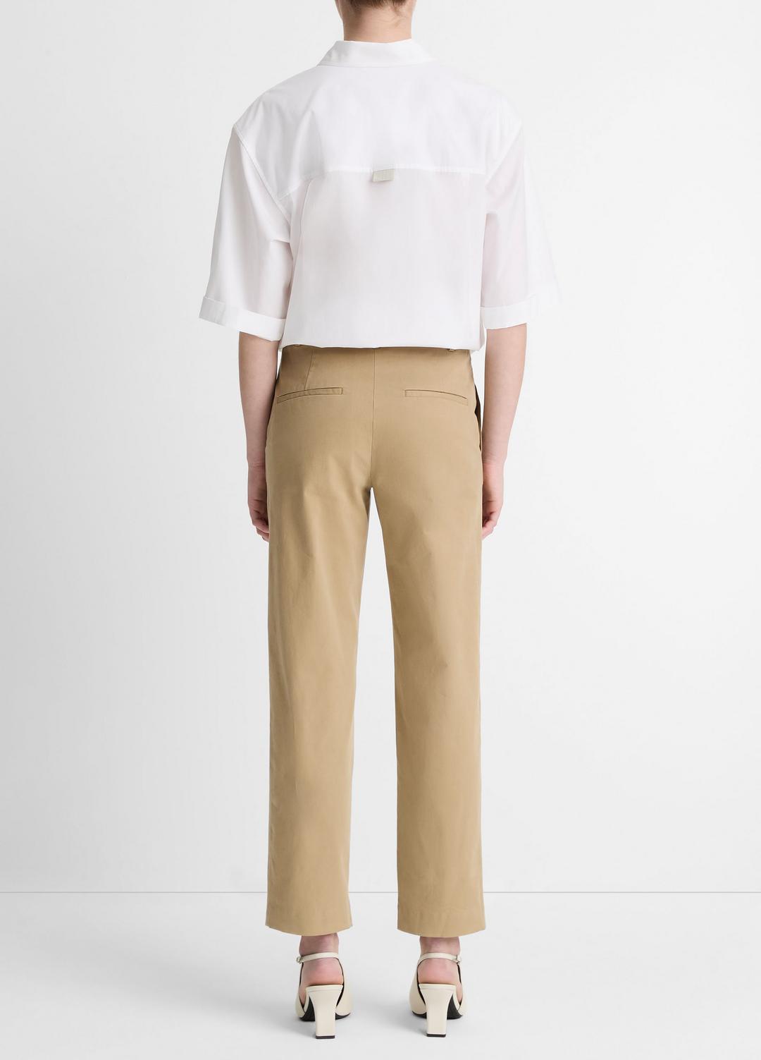 Avery Mid-Rise Italian Stretch-Cotton Chino Pant in Trousers | VINCE Women