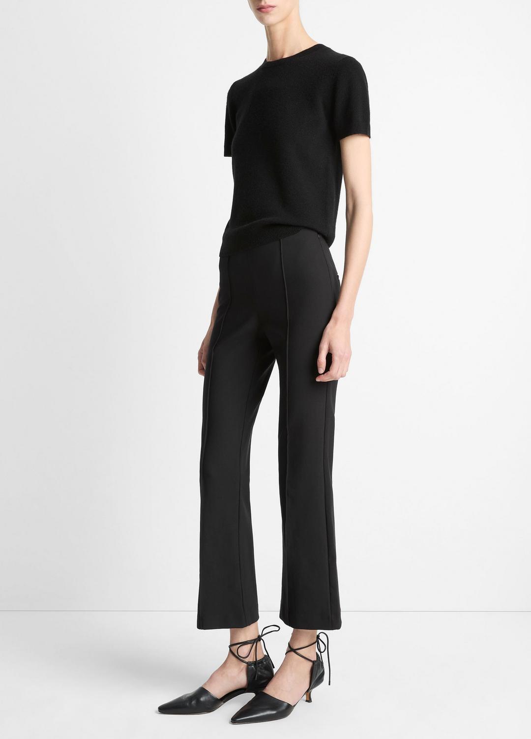 Niki Mid-Rise Pintuck Crop Flare Pant in Trousers | VINCE Women