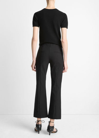Niki Mid-Rise Pintuck Crop Flare Pant in Trousers | VINCE Women