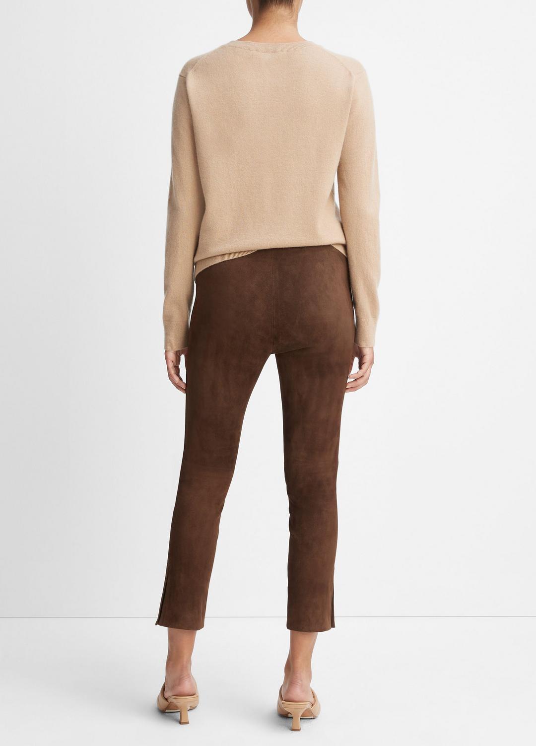 Stretch Suede Split Hem Crop Legging in Leggings | VINCE Women