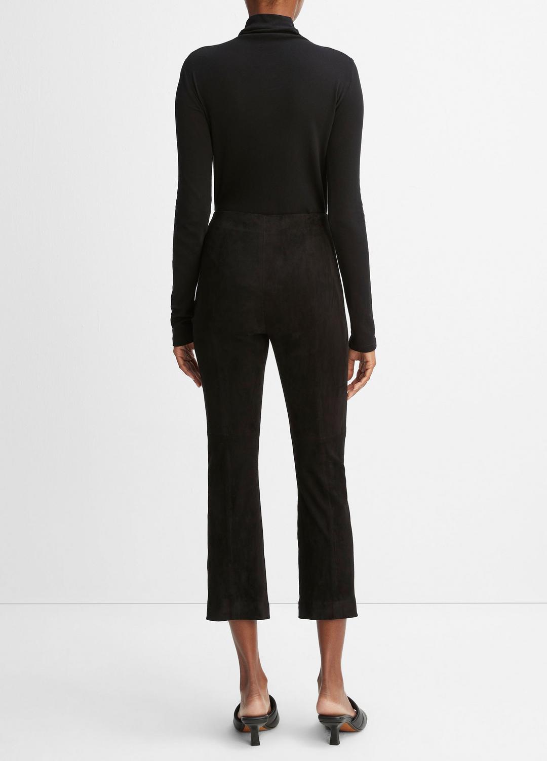 Stretch-Suede Cropped Flare Legging in Leggings | VINCE Women