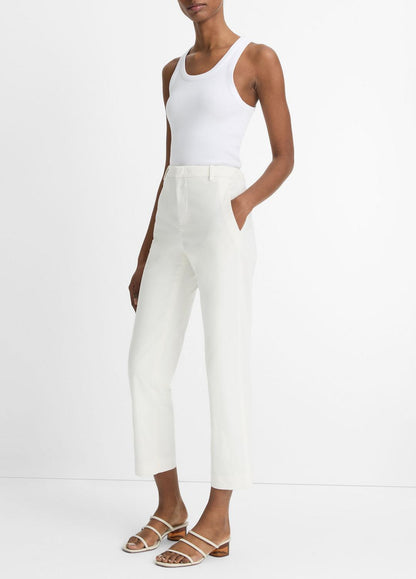Avery Mid-Rise Italian Stretch-Cotton Chino Pant in Trousers | VINCE Women