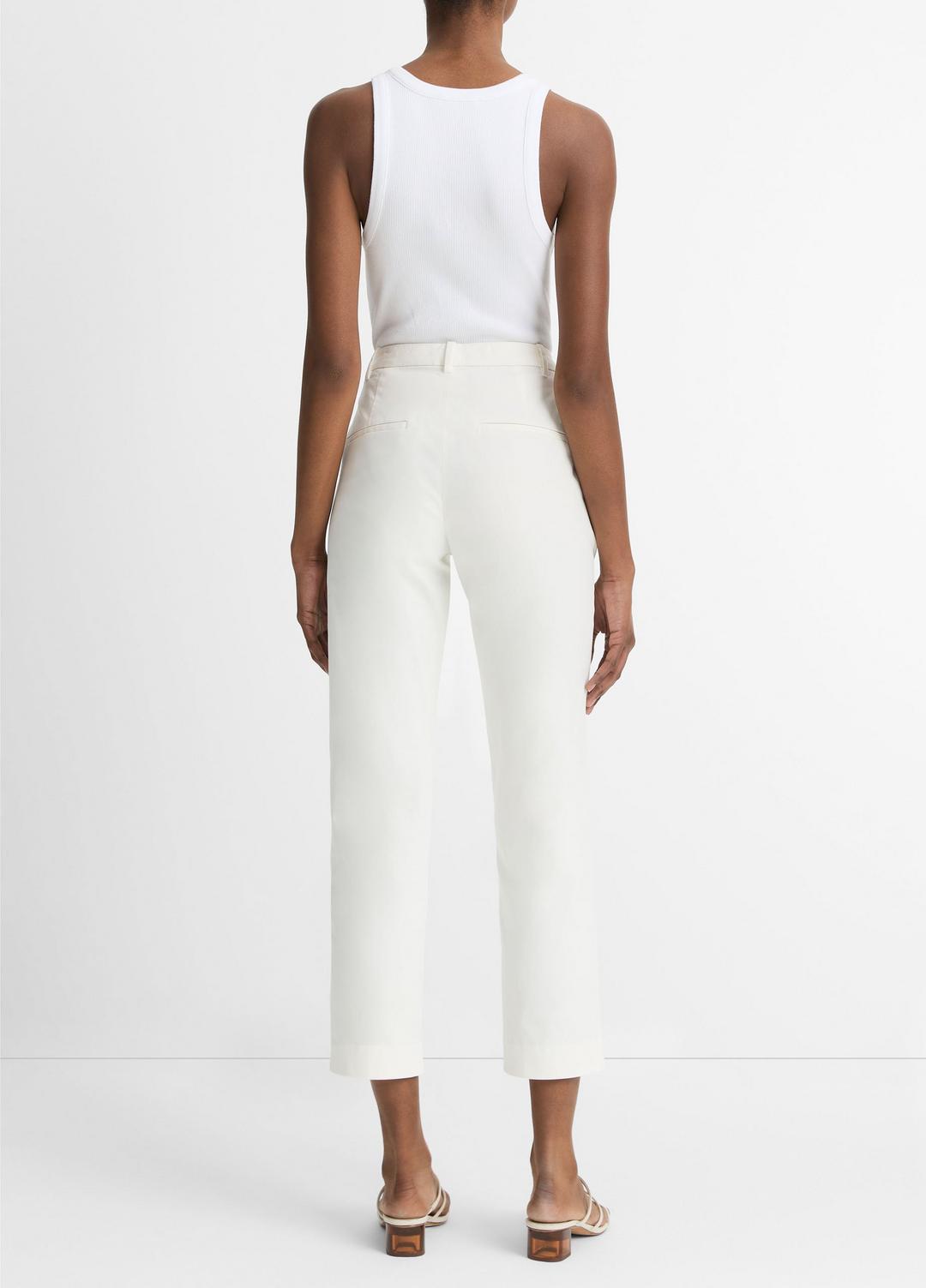 Avery Mid-Rise Italian Stretch-Cotton Chino Pant in Trousers | VINCE Women