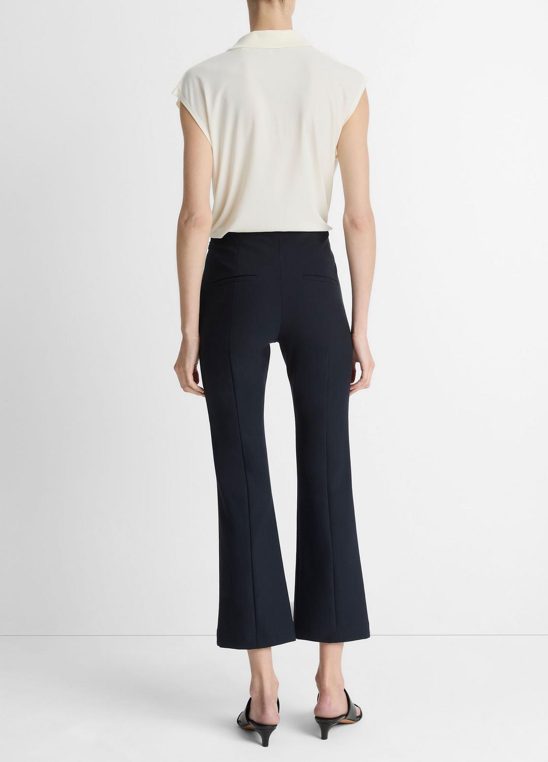 Niki Mid-Rise Pintuck Crop Flare Pant in Pants | VINCE Women