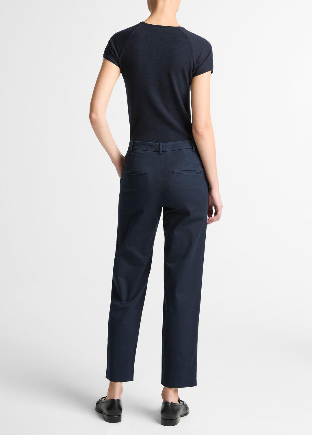 Avery Mid-Rise Italian Stretch-Cotton Chino Pant in Trousers | VINCE Women