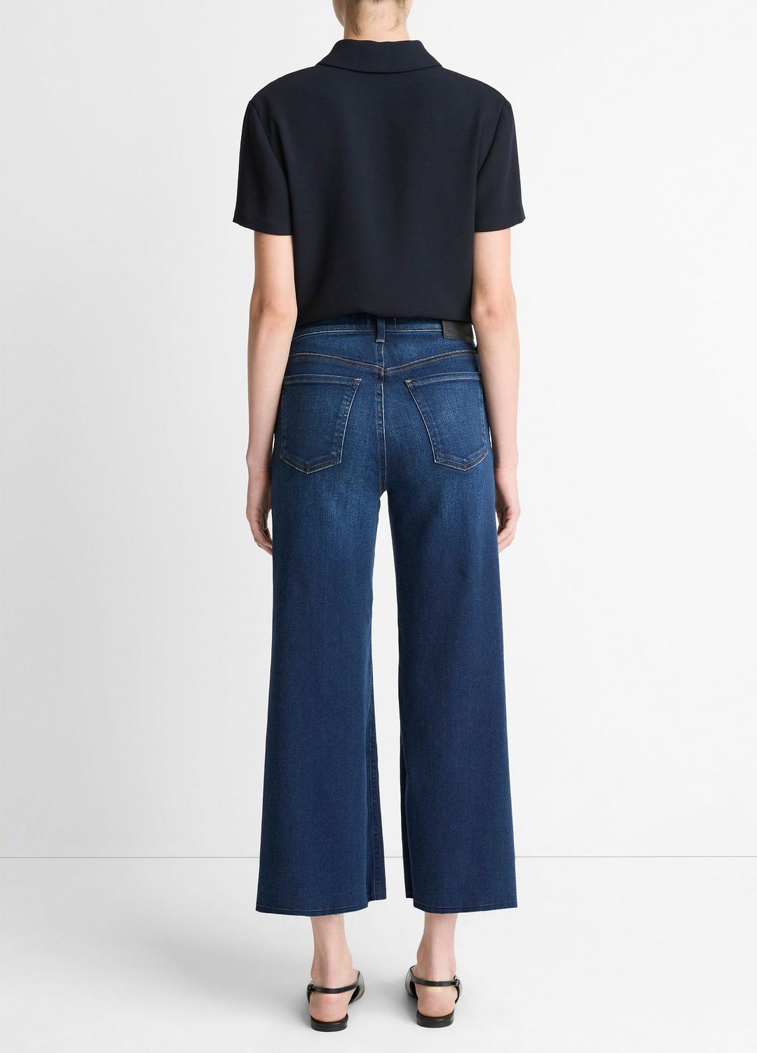 Citizens of Humanity Lyra Wide-Leg Crop Clean-Hem Jean in Denim | VINCE Women