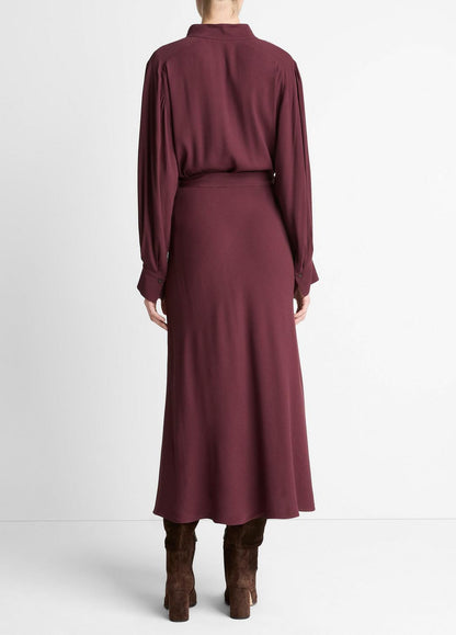 Crepe Collar-Stand Shirt Dress in Dresses | VINCE Women