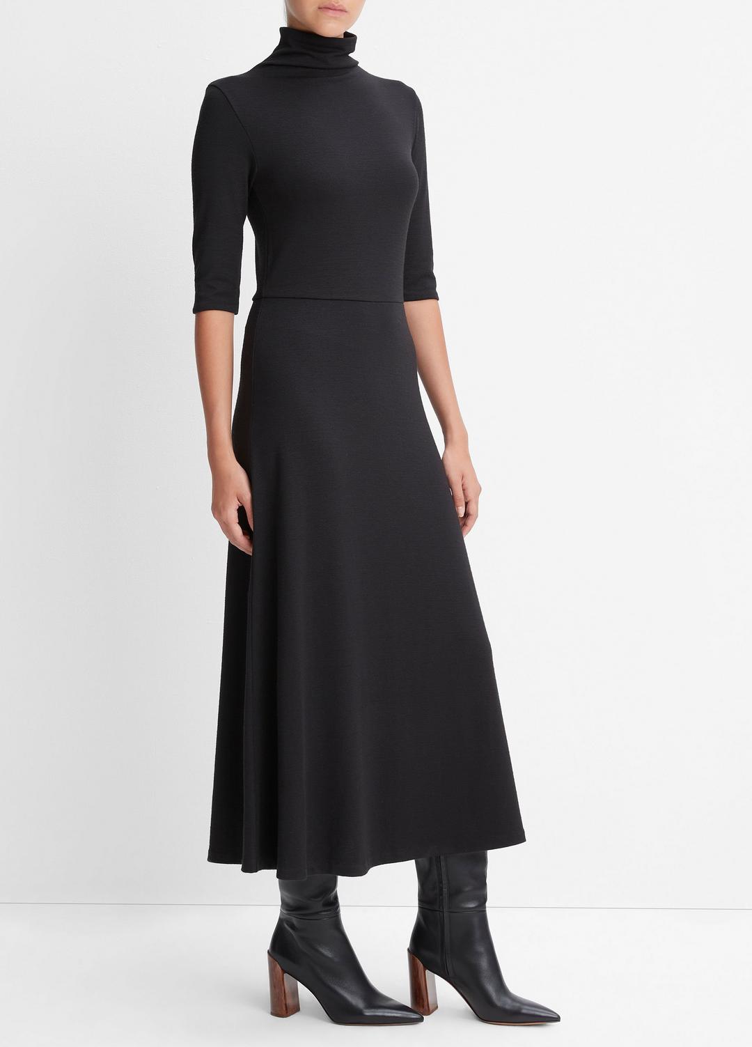 Elbow-Sleeve Turtleneck Dress in Dresses | VINCE Women