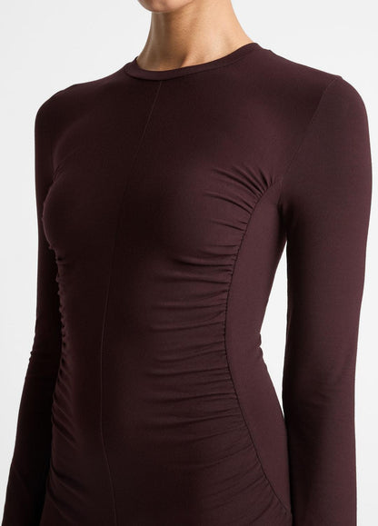 Ruched-Seam Long-Sleeve Dress in Dresses | VINCE Women