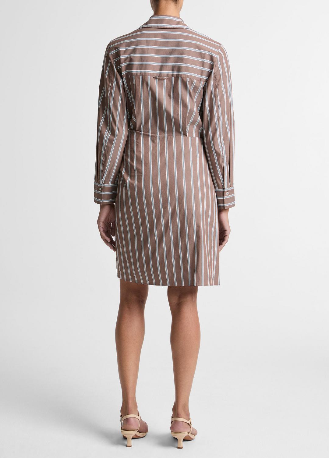 Striped Cotton-Blend Wrap Dress in Dresses | VINCE Women