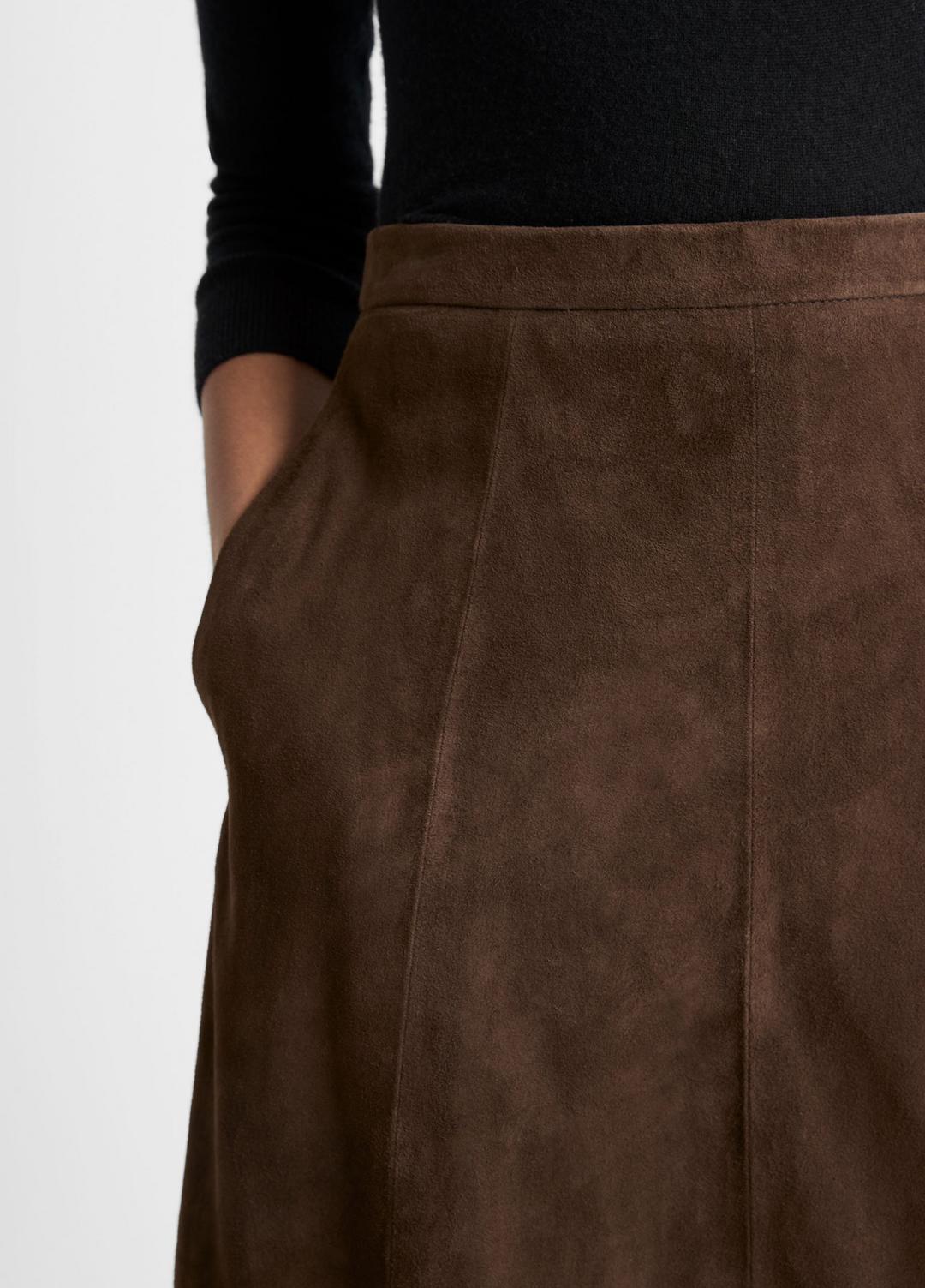 Suede Mid-Rise Flared Skirt in Skirts | VINCE Women