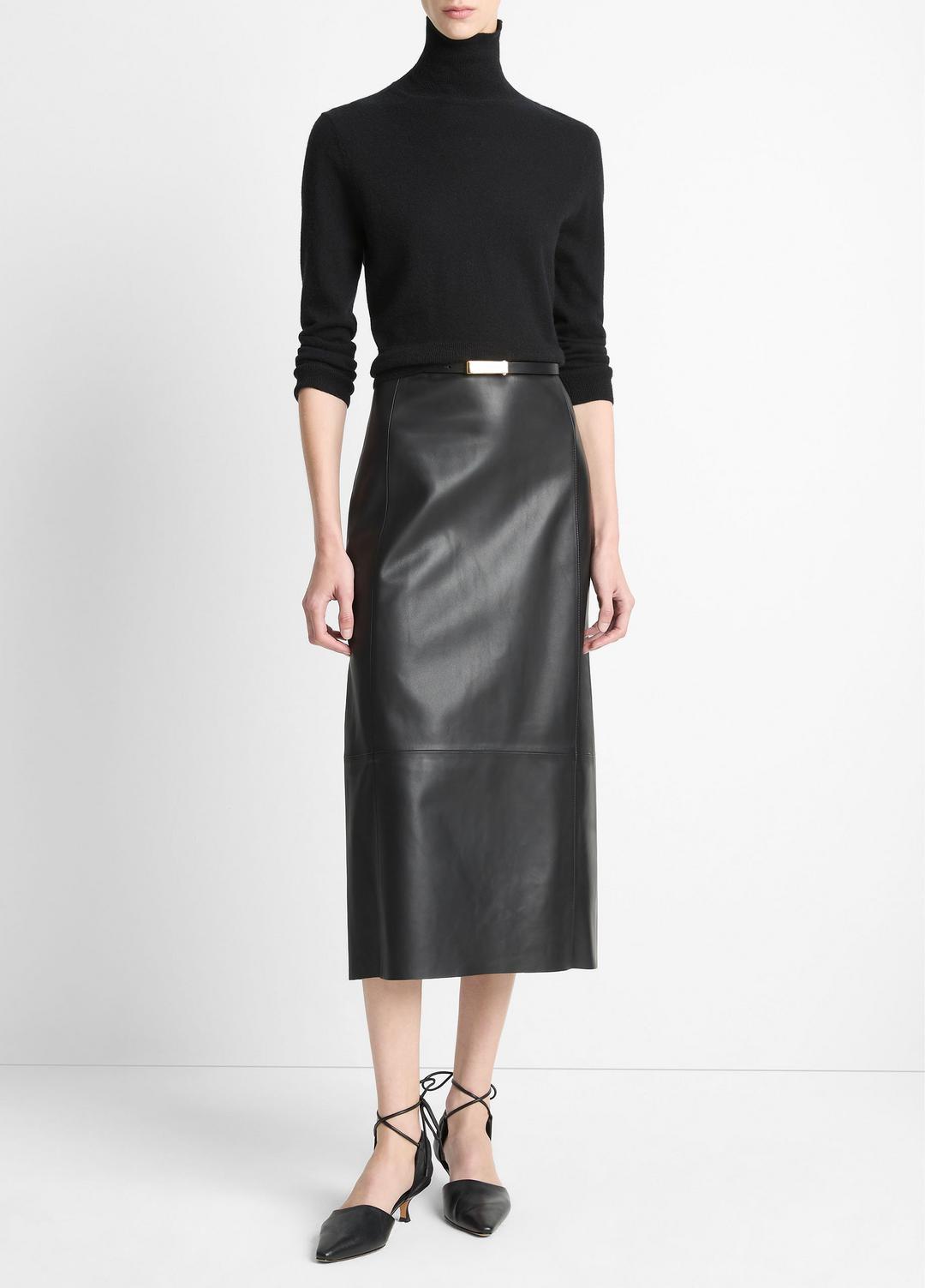Leather Straight Skirt in Skirts | VINCE Women