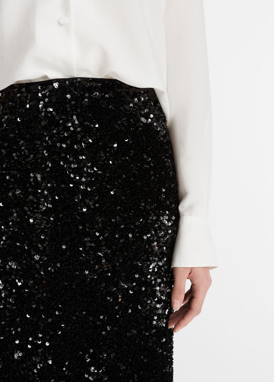 Sequined Velvet Column Skirt in Skirts | VINCE Women