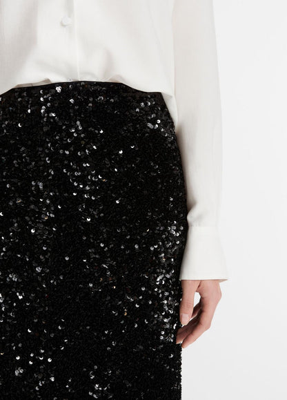 Sequined Velvet Column Skirt in Skirts | VINCE Women