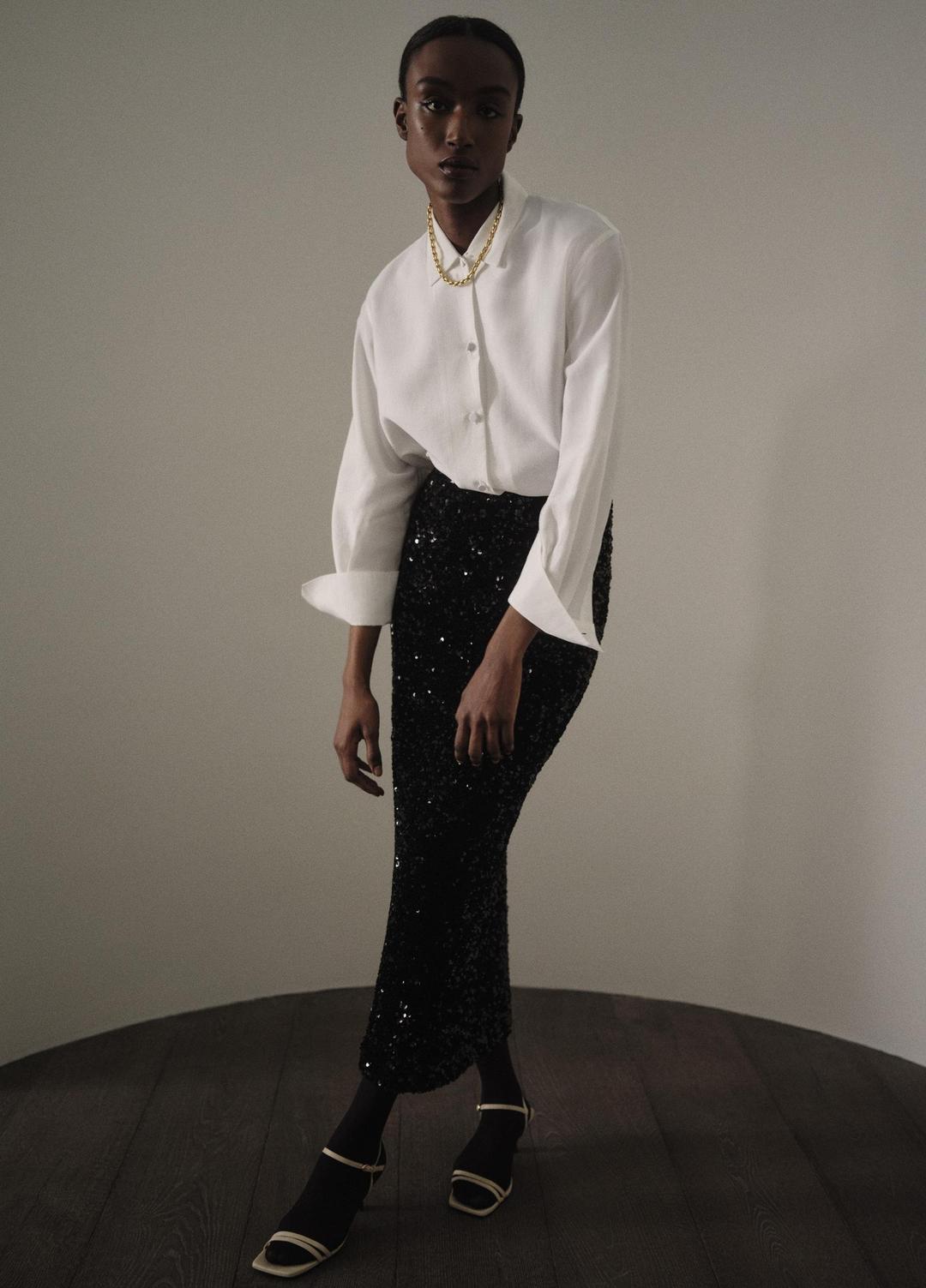 Sequined Velvet Column Skirt in Skirts | VINCE Women