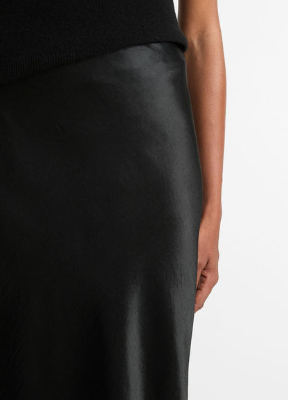 Satin Side-Slit Slip Skirt in Skirts | VINCE Women