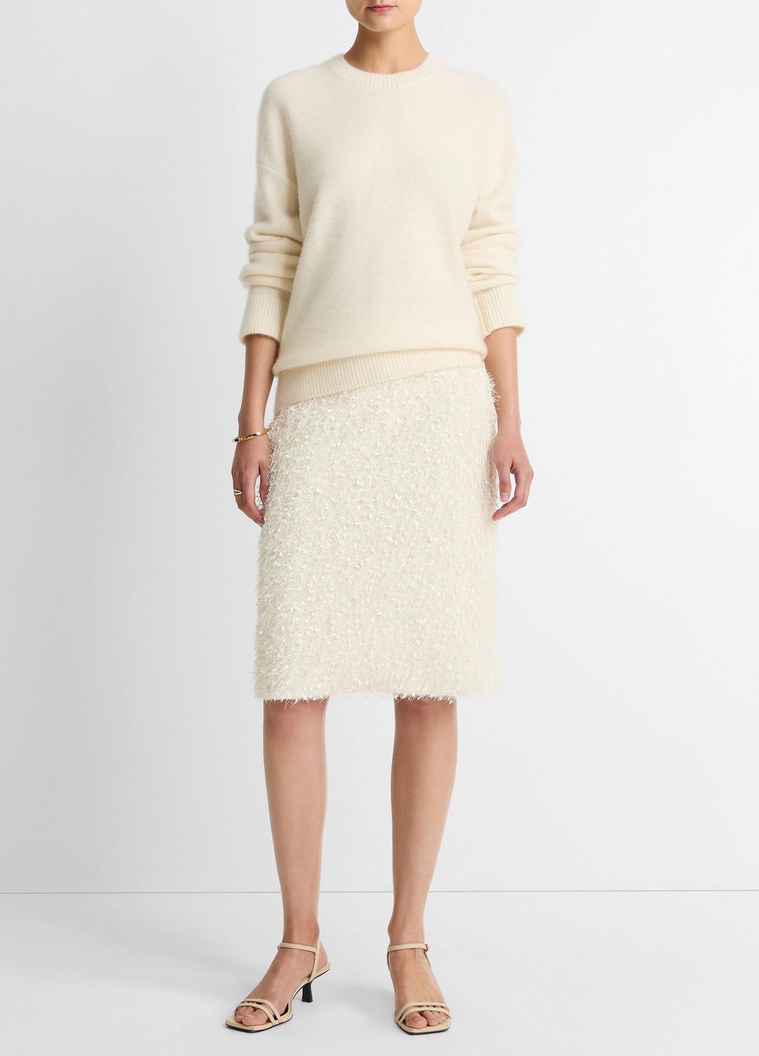 Feathery-Fringe Knee Skirt in Skirts | VINCE Women