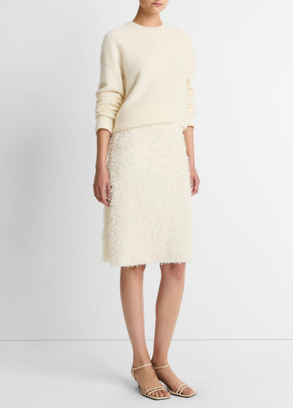 Feathery-Fringe Knee Skirt in Skirts | VINCE Women