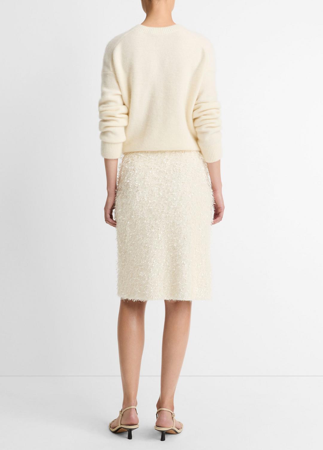 Feathery-Fringe Knee Skirt in Skirts | VINCE Women
