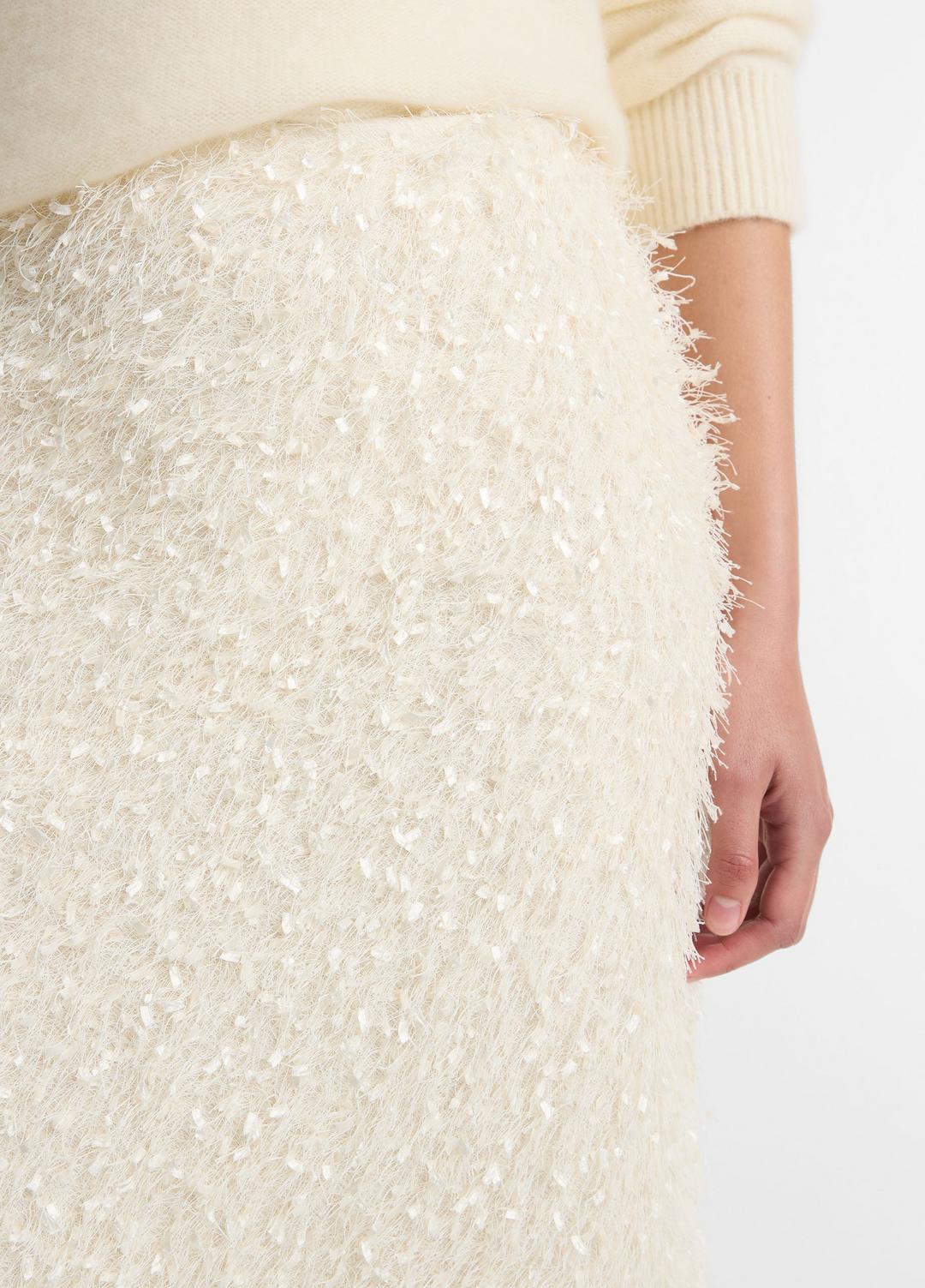 Feathery-Fringe Knee Skirt in Skirts | VINCE Women