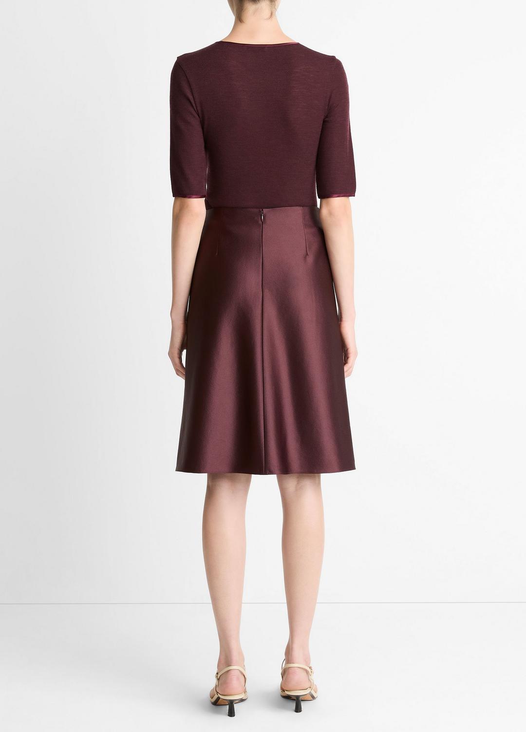 Satin A-Line Knee Skirt in Skirts | VINCE Women