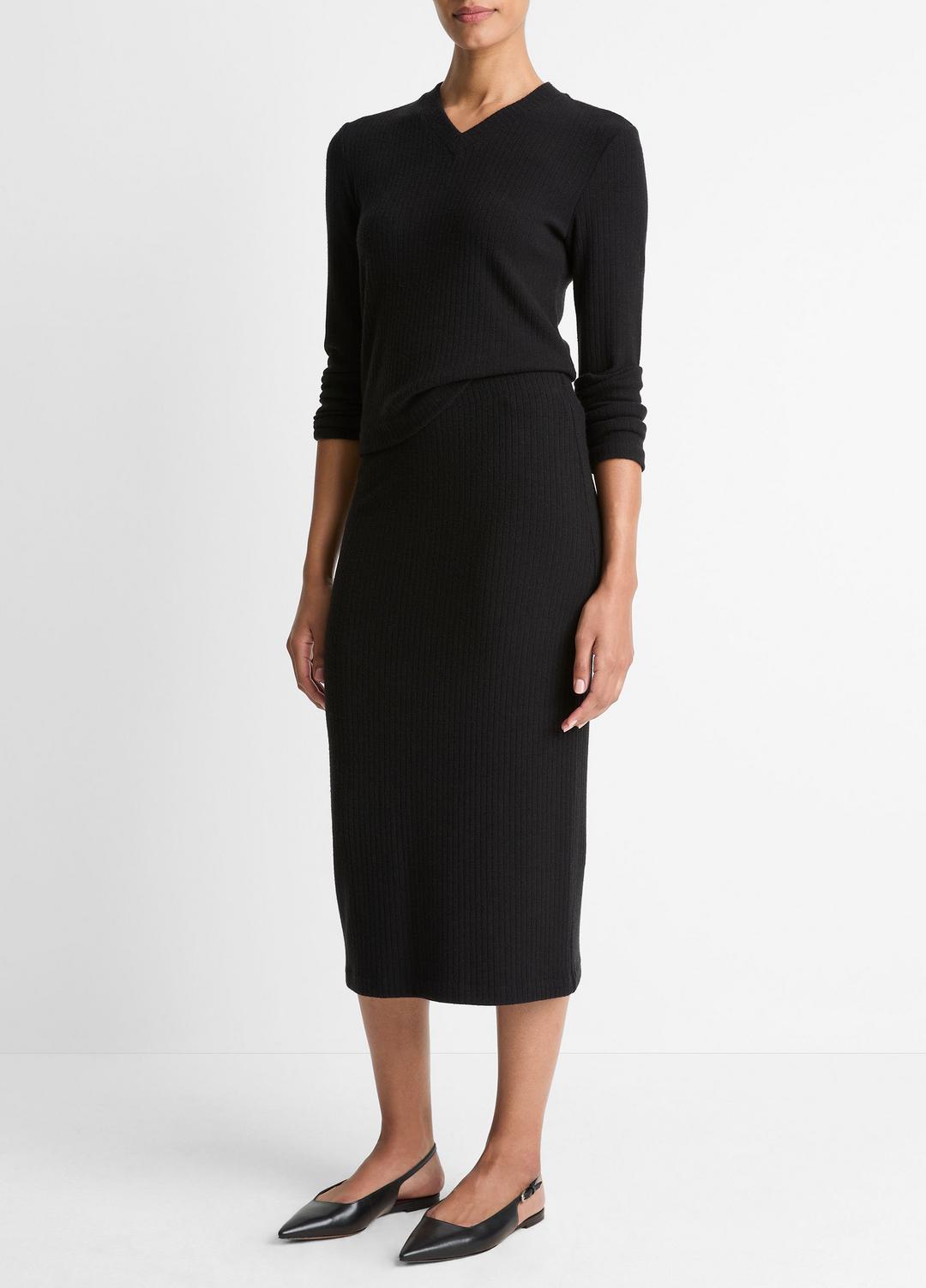 Cozy Rib Midi Skirt in Skirts | VINCE Women