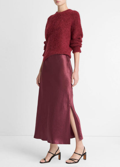 Satin Side-Slit Slip Skirt in Skirts | VINCE Women