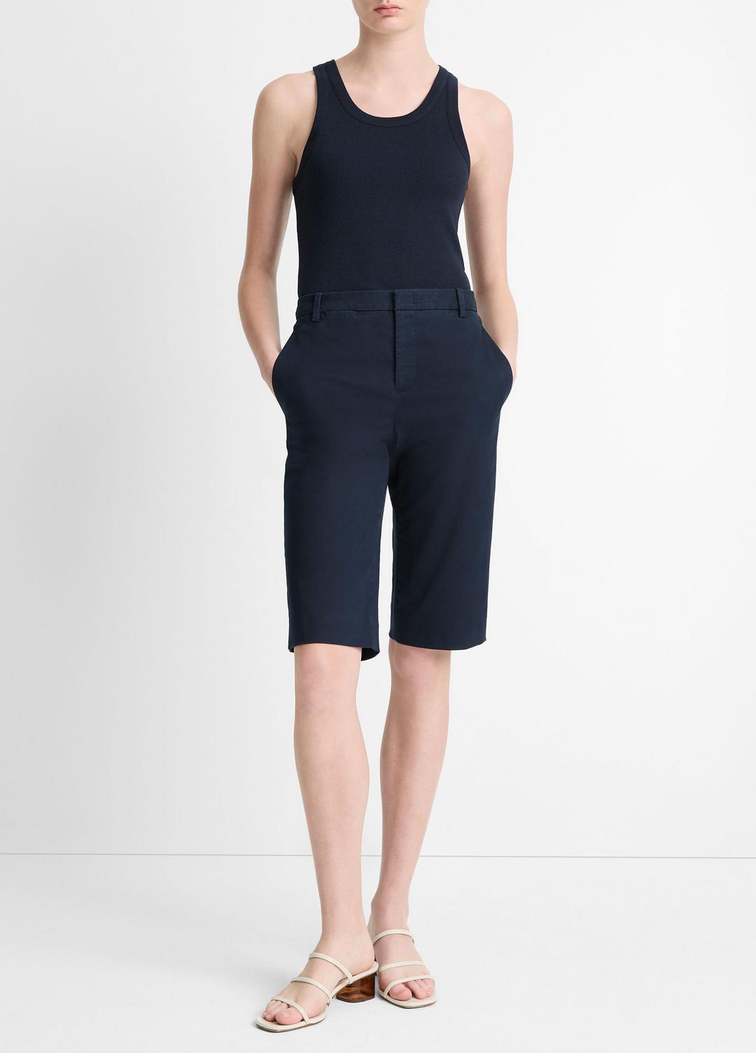Italian Stretch-Cotton Chino Short in Shorts | VINCE Women