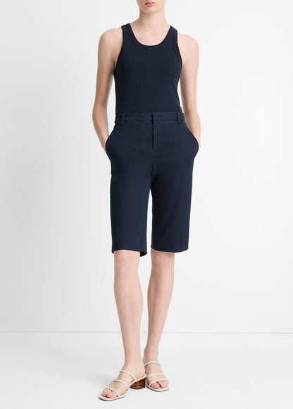 Italian Stretch-Cotton Chino Short in Shorts | VINCE Women