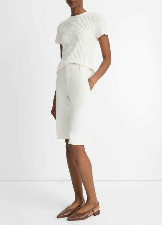Italian Stretch-Cotton Chino Short in Shorts | VINCE Women