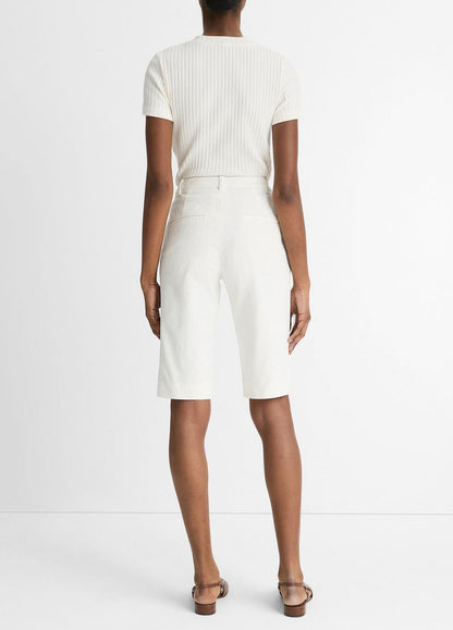 Italian Stretch-Cotton Chino Short in Shorts | VINCE Women