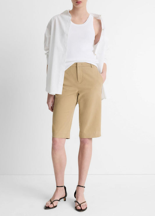Italian Stretch-Cotton Chino Short in Shorts | VINCE Women
