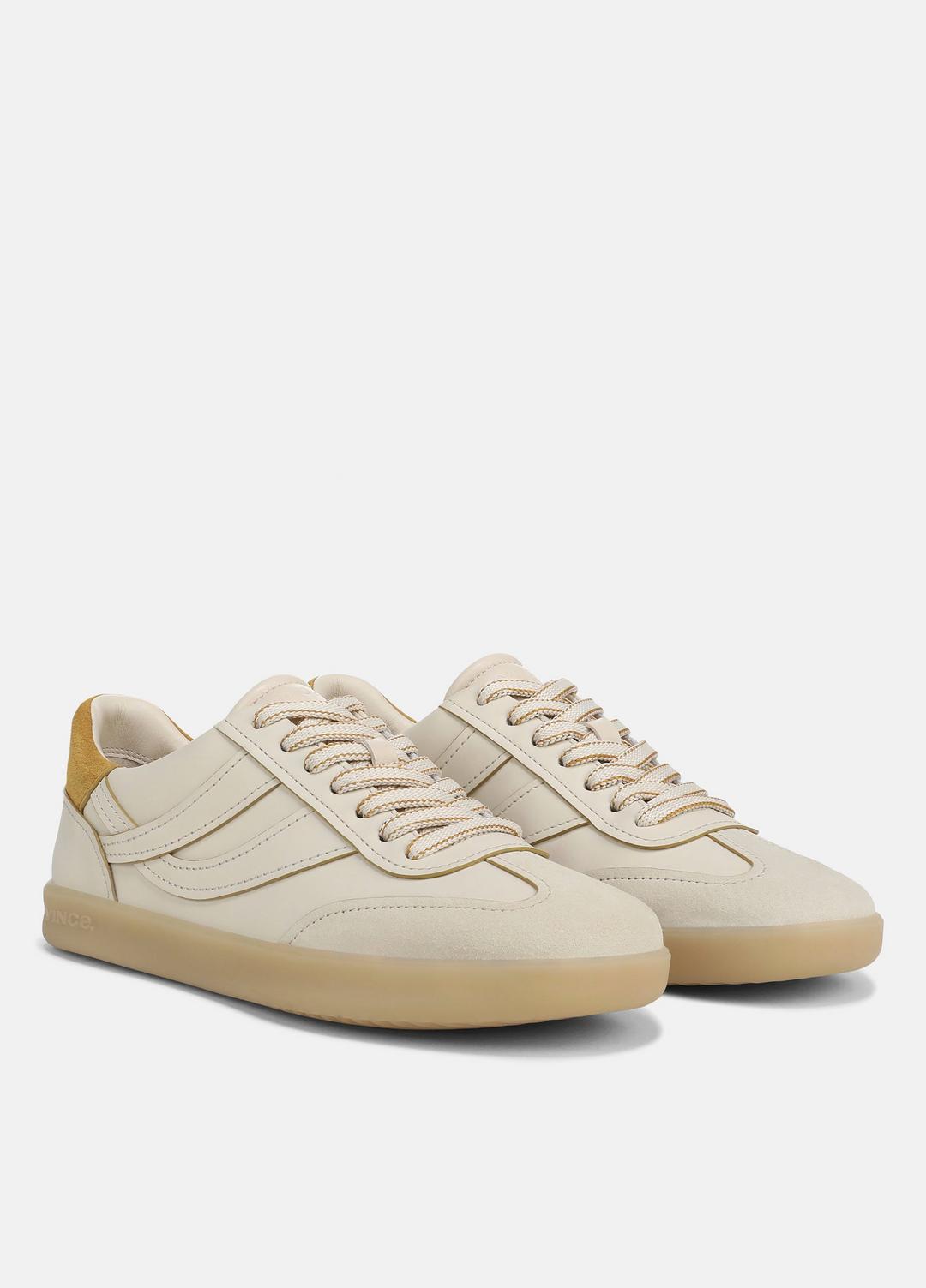 Oasis Contrast-Edge Leather & Suede Sneaker in Sneakers | VINCE Women