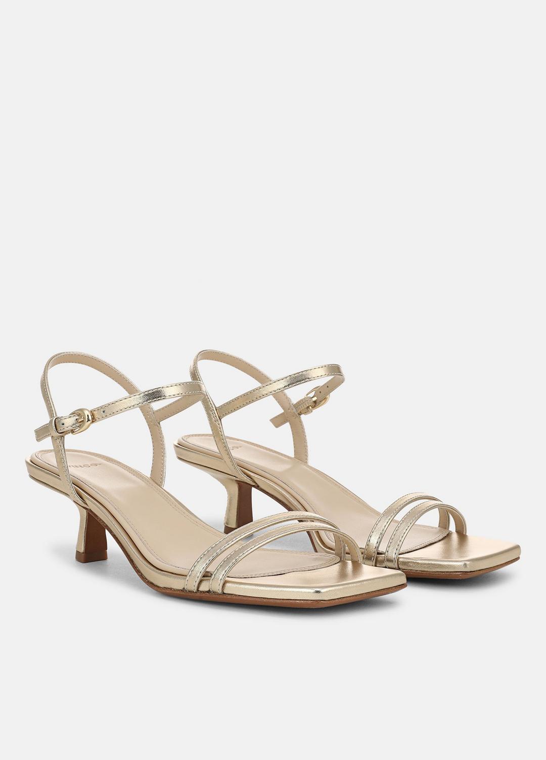Tilda Metallic Leather Heeled Sandal in Heels | VINCE Women