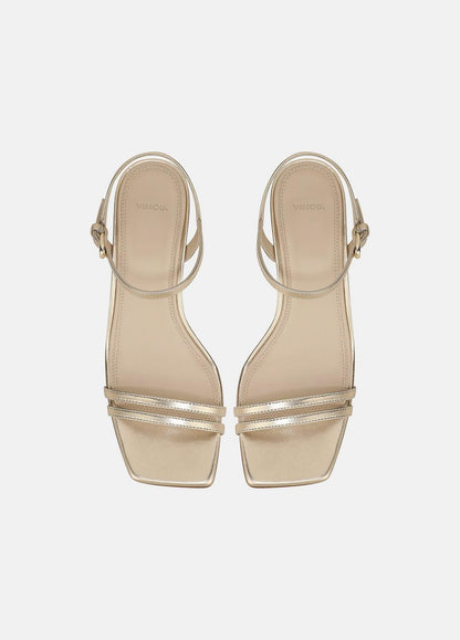 Tilda Metallic Leather Heeled Sandal in Heels | VINCE Women