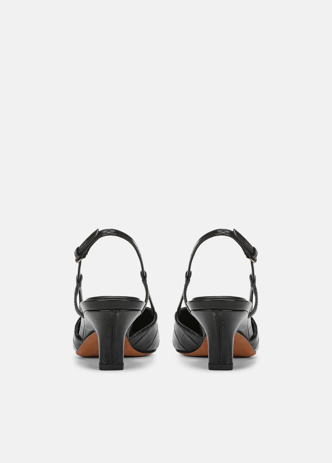 Levvy Croc-Embossed Leather Slingback Heel in Heels | VINCE Women