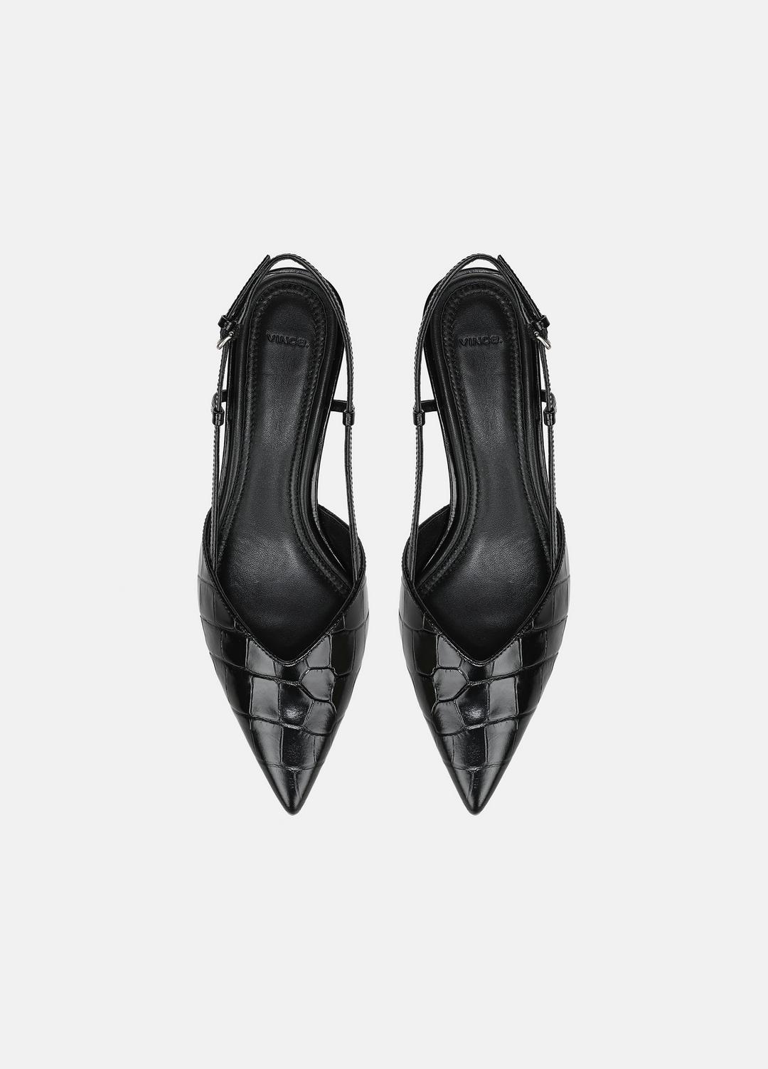 Levvy Croc-Embossed Leather Slingback Heel in Heels | VINCE Women