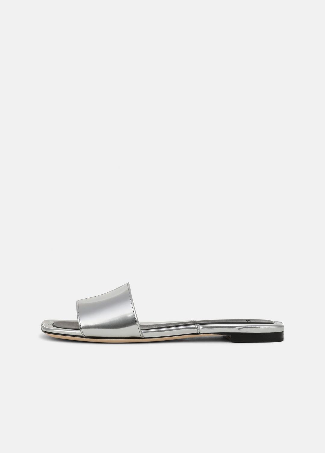Valeria Metallic Leather Slide Sandal in Sandals | VINCE Women