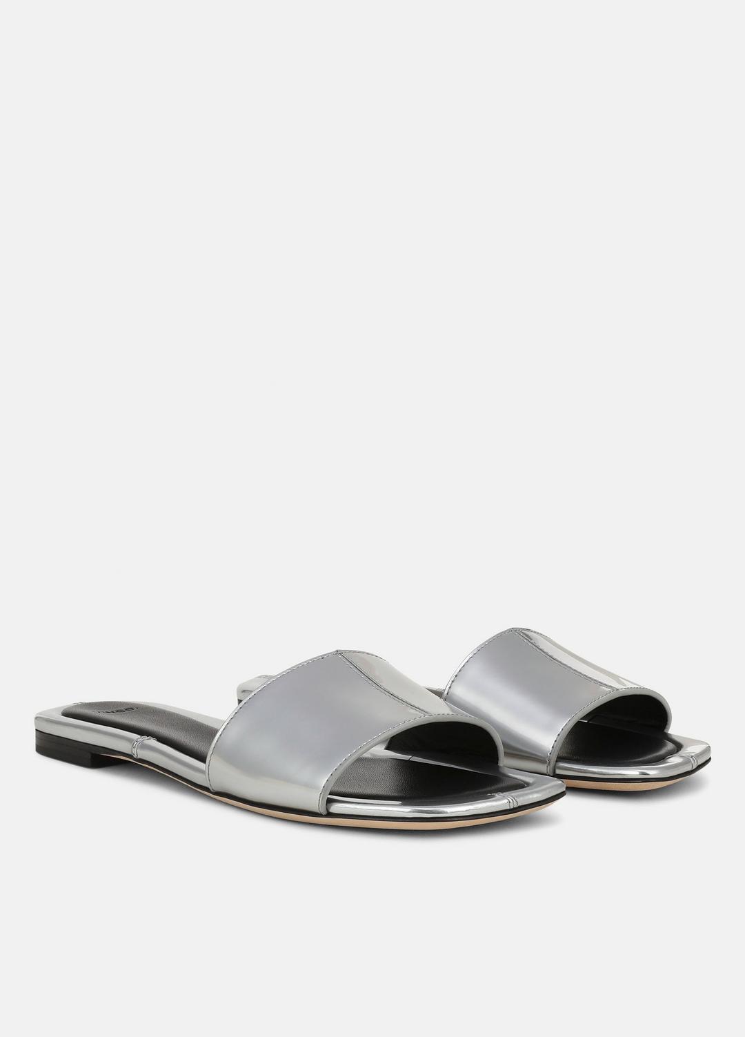 Valeria Metallic Leather Slide Sandal in Sandals | VINCE Women
