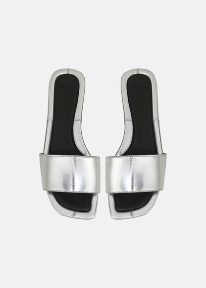 Valeria Metallic Leather Slide Sandal in Sandals | VINCE Women